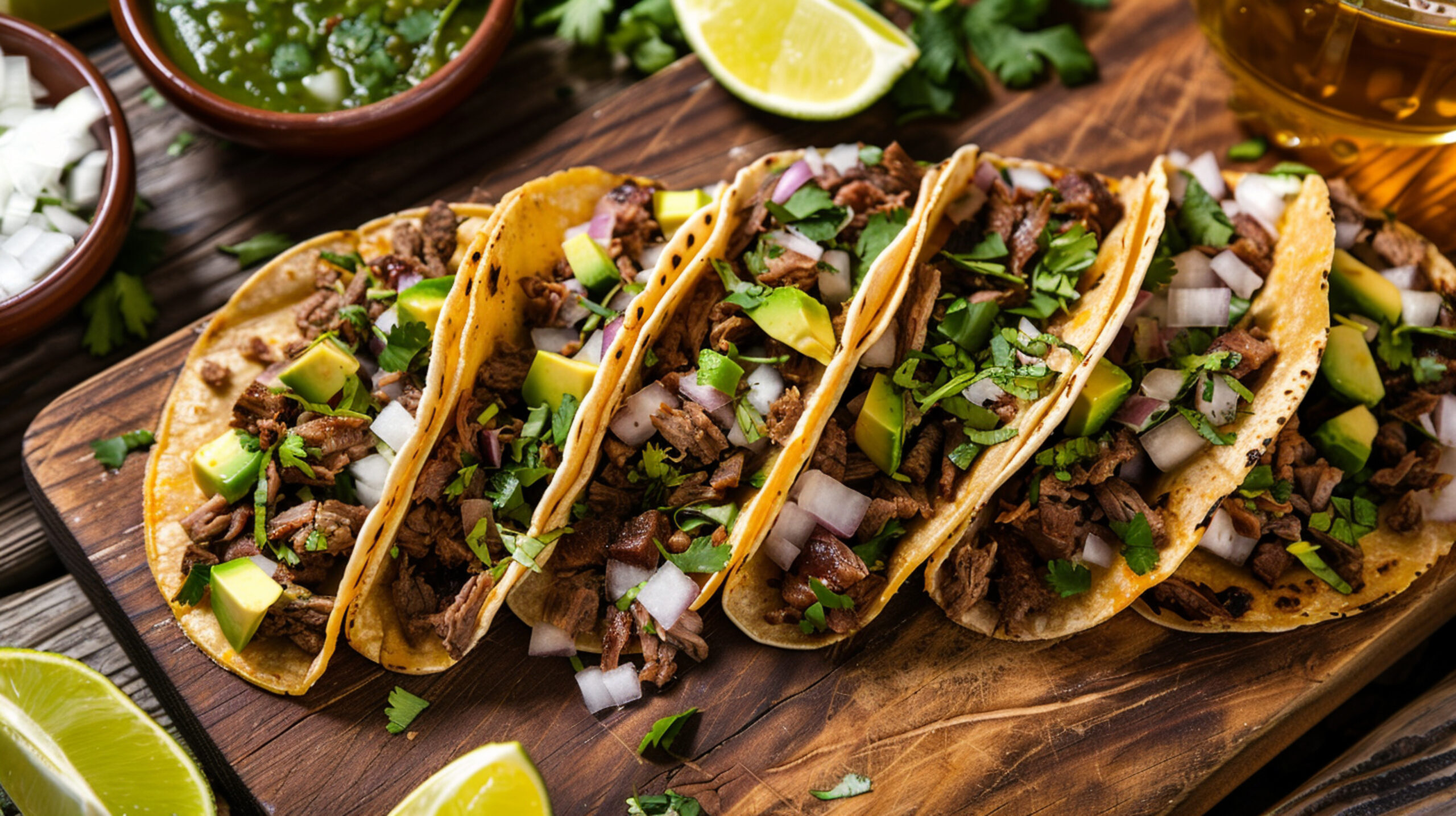 tacos are served wooden table scaled